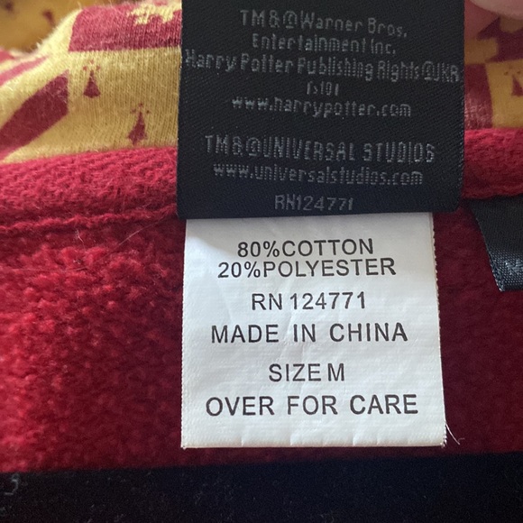 Universal Studios Harry Potter men's griffindor zip up hoodie jacket - Picture 11 of 12